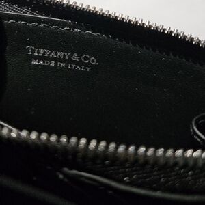 Tiffany & Co. Black Leather Zip Card Holder